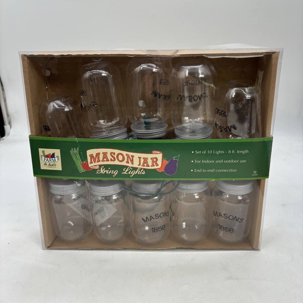 DEI Mason Jar String Light Set NEW IN SEALED BOX